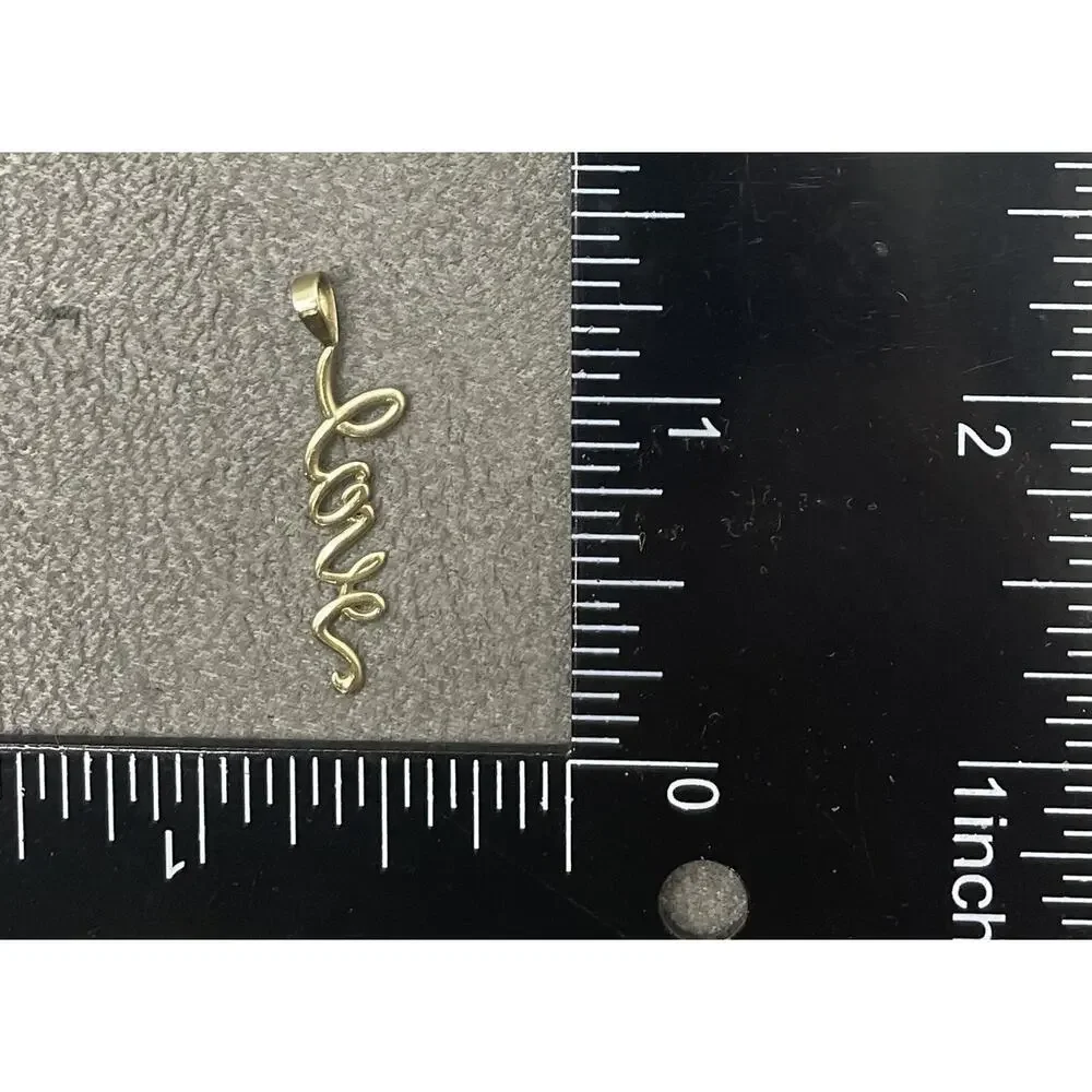 10K Yellow Gold Cursive Love Pendant (26759)